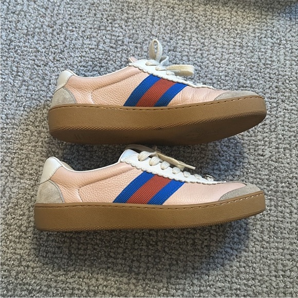100% Authentic Gucci Women's Pink and Blue Sneakers - Picture 3 of 6